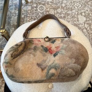 Vintage Floral Plush Women's Bag